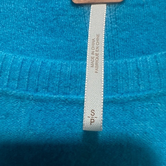 Free People Vibrant Blue Pullover Crewneck Sweater Size Small Oversized Wool - Picture 3 of 3